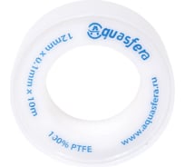 Лента Aquasfera ФУМ катушка 12мм х 0,1мм х 10м PTFE вода 6020 6020-02 008-0546