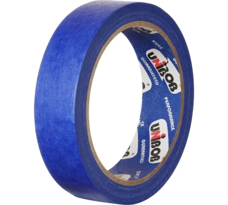 Малярная клейкая лента UNIBOB Профи 25 мм х 25 м для наружн. работ, синий 211734