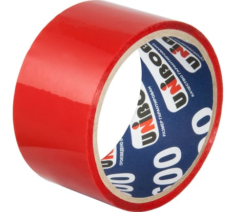 Упаковочная клейкая лента UNIBOB красная 48 мм х 24 м, 45 мкм 214937