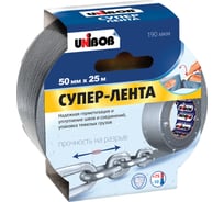 Армированная клейкая супер-лента UNIBOB 50 мм х 25 м серая 214999 16521082