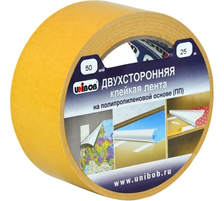 Двусторонняя клейкая лента UNIBOB 50 мм х 25 м 211741