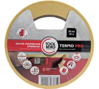Лента малярная клейкая Toolberg TERMOPRO на крепированной бумаге 38мм х 50м, PQ ЛА-00003446