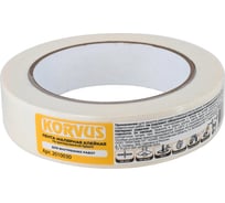 Лента малярная клейкая Korvus на крепированной бумаге 25мм х 36м, ЛА-00003426