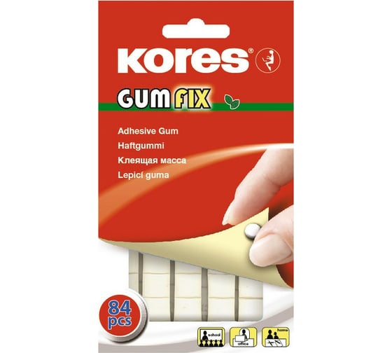 Клейкая лента-масса Kores Gum Fix удаляемая 84 шт/уп 81596