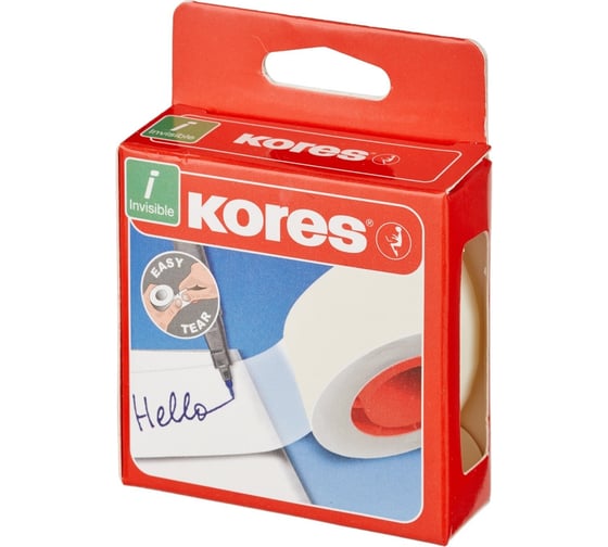 Невидимая канцелярская клейкая лента Kores 19х33 26424
