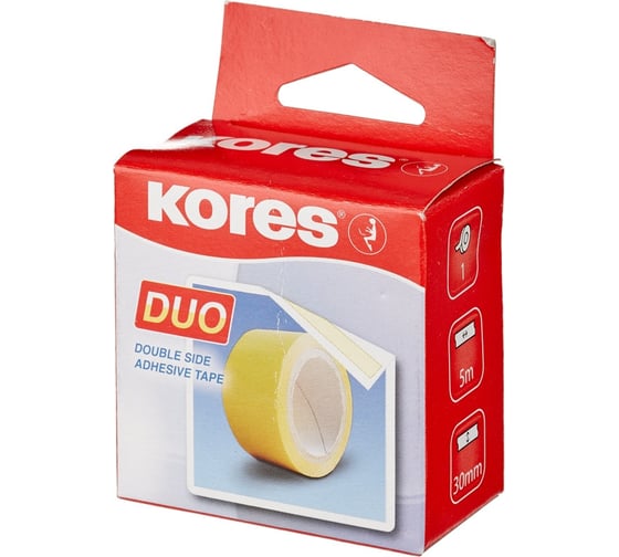 Двусторонняя канцелярская клейкая лента Kores 30х5 170372