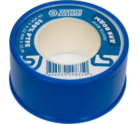 Лента ФУМ SantechSystems PTFE, катушка 19х0,12 мм, 15 м, вода 108-1454