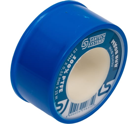 Лента ФУМ SantechSystems PTFE, катушка 19х0,12 мм, 15 м, вода 108-1454
