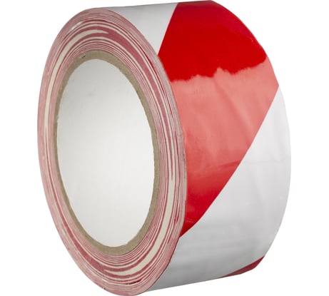 ПВХ лента ОПП для разметки Mehlhose GmbH толщина 190 мкм, цвет красно-белый, 50 мм х 33 м KMLY05033