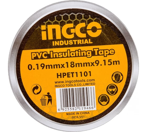 Изолента INGCO ПВХ 18мм х 9,15м HPET1101