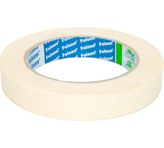 Малярная лента FOLSEN белая, 90C, 18 мм x 50 м 022019