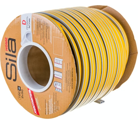 Самоклеящийся уплотнитель Sila D100, 9х7,4 мм, серый (S) 1BX