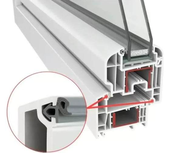 Уплотнитель для алюминиевых окон KOMFORT москитные системы Alutech FRK 07 черный, 6 м ППА002