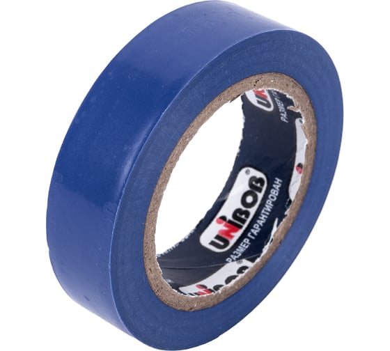 Изолента ПВХ UNIBOB 15 мм х 10 м, синяя, 130 мкм 211768
