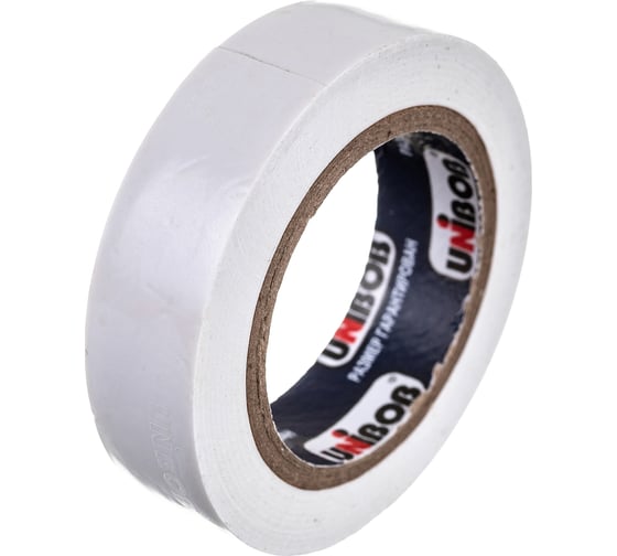 Изолента ПВХ UNIBOB 15 мм х 10 м, белая, 130 мкм 211772