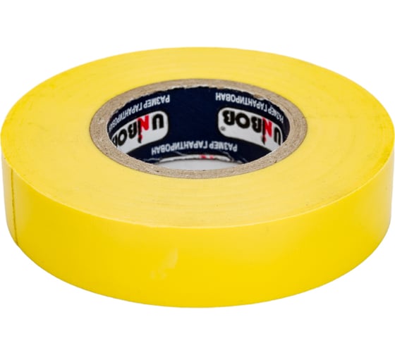 Изолента ПВХ UNIBOB 15 мм х 20 м, желтая, 130 мкм 211761