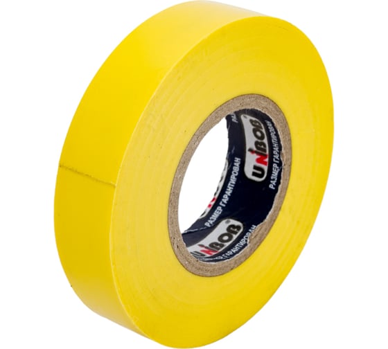 Изолента ПВХ UNIBOB 15 мм х 20 м, желтая, 130 мкм 211761