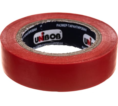 Изолента ПВХ UNIBOB 15 мм х 10 м, красная, 130 мкм 211771