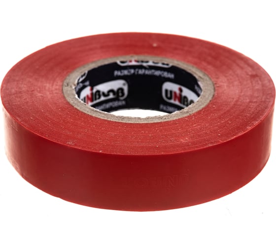 Изолента ПВХ UNIBOB 15 мм х 20 м, красная, 130 мкм 211760 1