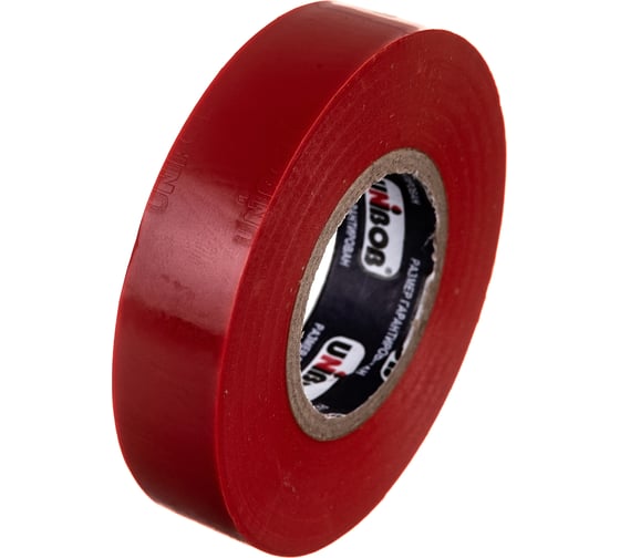 Изолента ПВХ UNIBOB 15 мм х 20 м, красная, 130 мкм 211760