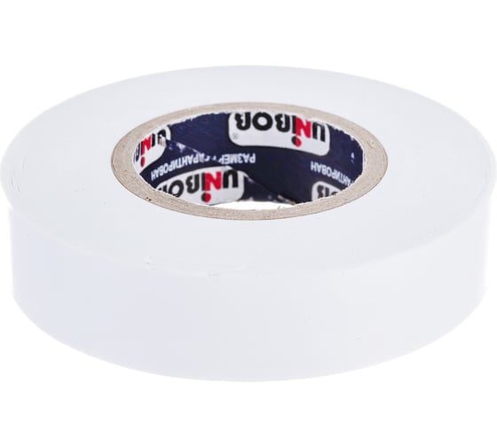 Изолента ПВХ UNIBOB 15 мм х 20 м, белая, 130 мкм 211764