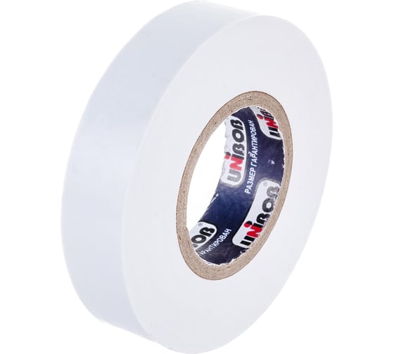 Изолента ПВХ UNIBOB 15 мм х 20 м, белая, 130 мкм 211764
