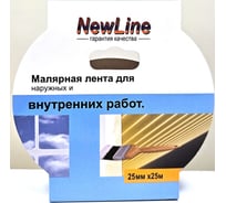 Клейкая лента малярная NewLine синяя 25 мм х 25 м для наружных и внутренних работ 01052