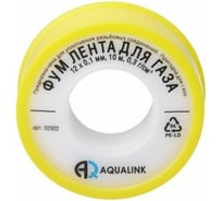 ФУМ лента для газа AQUALINK 12х0,1 мм, 10 м 2922