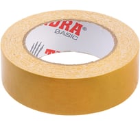 Двусторонняя лента TUNDRA 36 мм х 25 м, клейкая, на тканевой основе 4648657