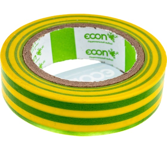 Изолента ECON 15/10/0,13, жёлто-зелёный 15101305