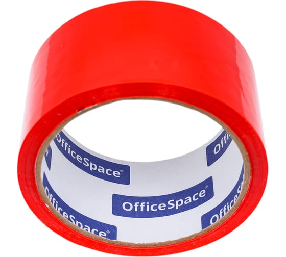 Упаковочная клейкая лента Office Space 48 мм х 40 м, 45 мкм, красная ШК КЛ_6288
