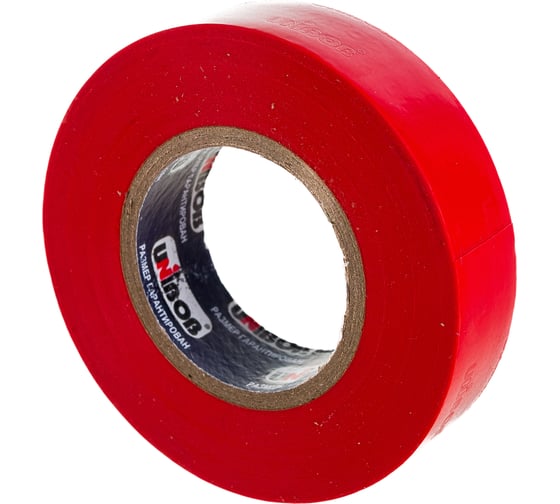 Изолента ПВХ UNIBOB 19 мм х 20 м, красная, 150 мкм 211757