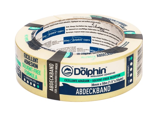 Многофункциональная малярная лента Blue Dolphin Masking Tape желтая, 38мм х 50м 01-7-14 ST627 1