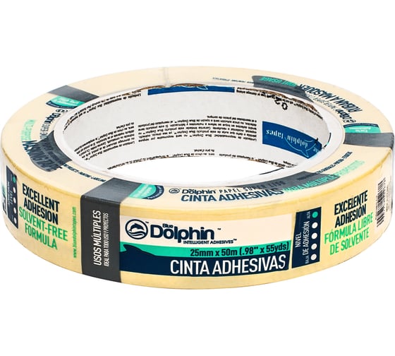 Многофункциональная малярная лента Blue Dolphin  Masking Tape желтая, 25мм х 50м 01-7-12 ST627