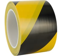 Лента односторонняя ПВХ для разметки Vintanet 511, черно-желтая, 150 мкм, 75 мм, 33 м 511YBL 75MMХ33M