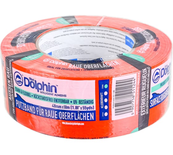 Малярная штукатурная лента для наружных работ Blue Dolphin Exterior Tape 48мм х 50м 03-1-03-EN BDN
