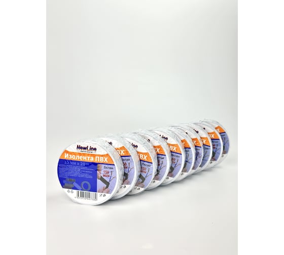 Изолента ПВХ NewLine 19 мм х 20 м белая 01044