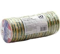 Изолента HLT ПВХ 0,13x15мм 10м, упаковка 10 шт. желто-зеленая 084-16-056