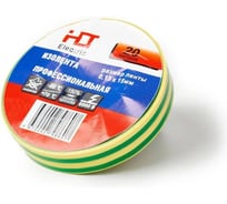 Изолента HLT ПВХ 0,13x15мм 20м, упаковка 10 шт. желто-зеленая 084-16-007