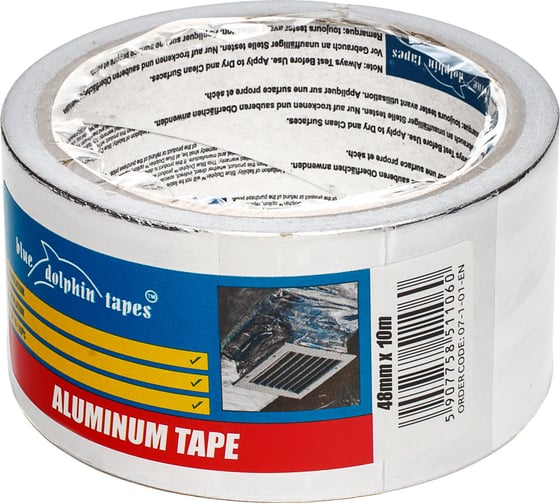 Алюминиевая клейкая лента Blue Dolphin 48мм х 10м 07-1-01-EN 1