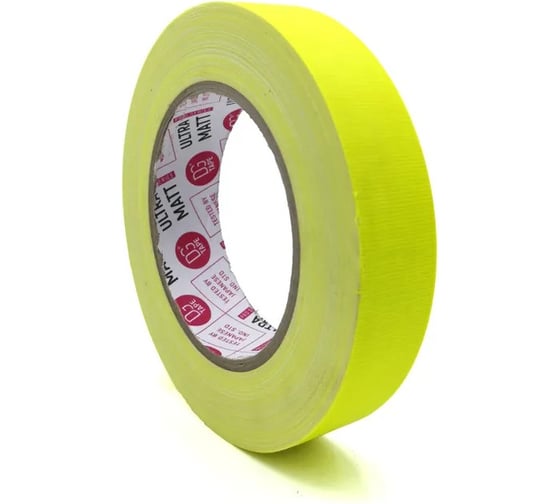 Клейкая лента DGTAPE ultraMATT - Гаффа тейп 25мм/25м - Желтый (светится в ультрафиолете) UMF25/25/Y