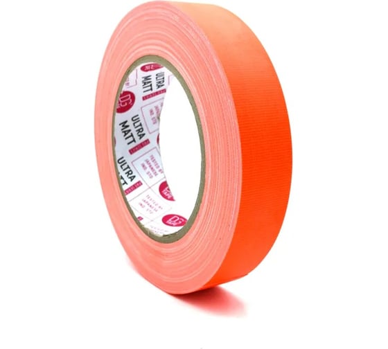 Клейкая лента DGTAPE ultraMATT - Гаффа тейп 25мм/25м - Оранжевый (светится в ультрафиолете) UMF25/25/O 1
