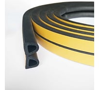 Уплотнитель самоклеящийся Комфорт Trelleborg D-профиль 14 12 мм, черный, 6 м УСДТ6517