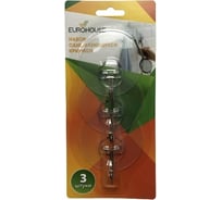 Набор самоклеящихся крючков EUROHOUSE прозрачные, 3 шт. 14125