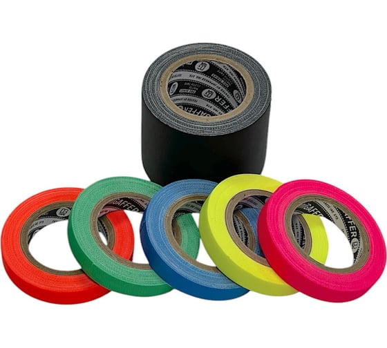 Клейкая лента DGTAPE TrueGaff - Гаффа тейп набор 5 шт. 10 мм/6 м и 1 шт. 50 мм/6 м - Micro gaffer set MGSET/B