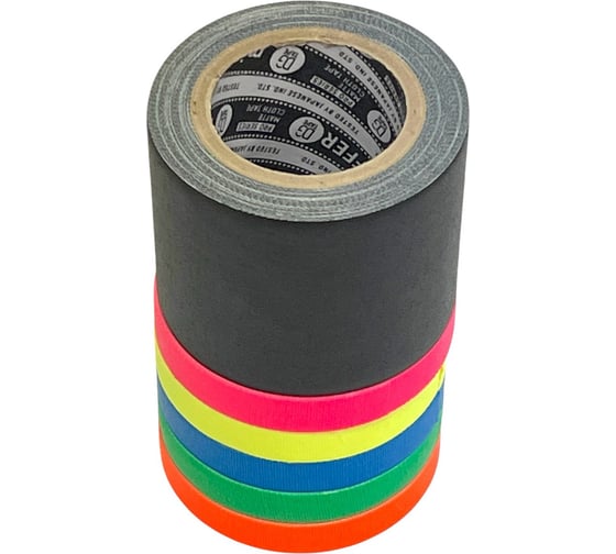 Клейкая лента DGTAPE TrueGaff - Гаффа тейп набор 5 шт. 10 мм/6 м и 1 шт. 50 мм/6 м - Micro gaffer set MGSET/B