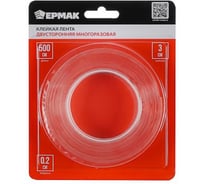 Клейкая лента двусторонняя многоразовая ЕРМАК 3см x 5м x 2мм 446-001