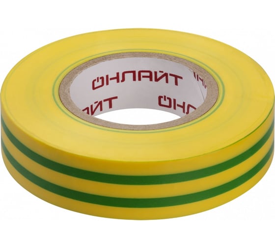 Изолента ОНЛАЙТ 90 601 OIT-B19-20-YG ПВХ желто-зеленая (Китай) 90601