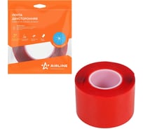 Лента двусторонняя клейкая (скотч) AIRLINE 50 ммх3 м, акриловая вспененная основа, прозрачная ADSA008