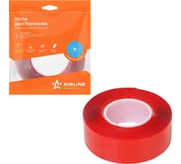 Лента двусторонняя клейкая (скотч) AIRLINE 25мм*3м, акриловая вспененная основа, прозрачная ADSA007